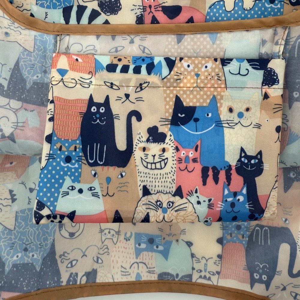 Reusable Shopping Grocery Bag Cute Cartoon Cats Print‎ Foldable Tote Bag Pocket - Picture 3 of 7